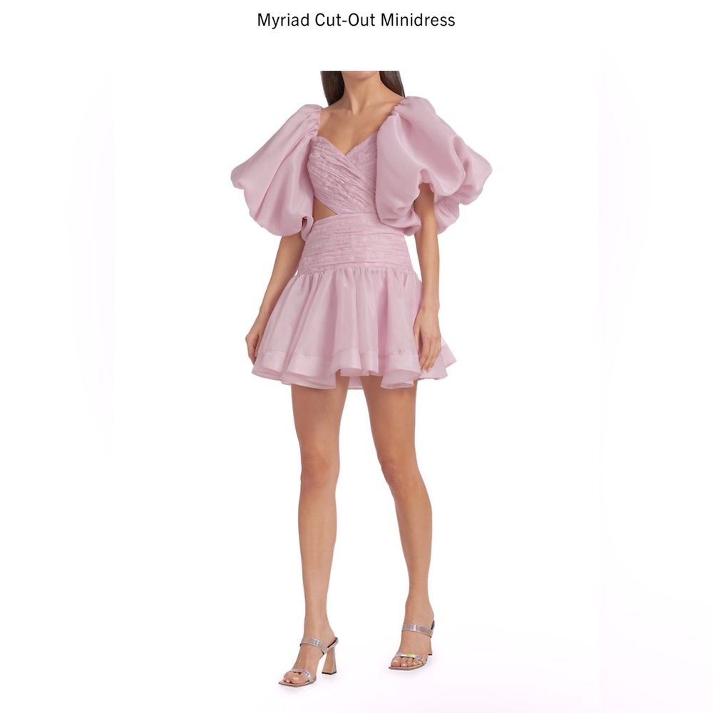 AJE Myriad Cutout Organza Pink mini Dress
